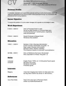 Eine Probe von  Lebenslauf Auf Englisch: Tipps Für Resume Und Cv  Karrierebibelde Lebenslauf Vorlage Uk