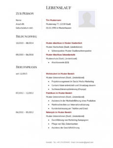 Eine Probe von  Lebenslauf: Aufbau Und Layout  Beispiele Zum Download &amp;amp; Tipps Lebenslauf Vorlage Nach Eu-Norm