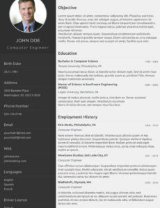 Eine Probe von One Page Classical Cv Template Form Cvzilla Enjoy Creating Your Vorlage Lebenslauf One Pager