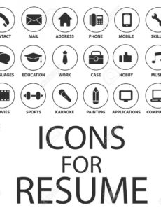 Icons Für Ihren Lebenslauf, Lebenslauf, Job Eingestellt Lizenzfrei Vorlage Lebenslauf Mit Icons