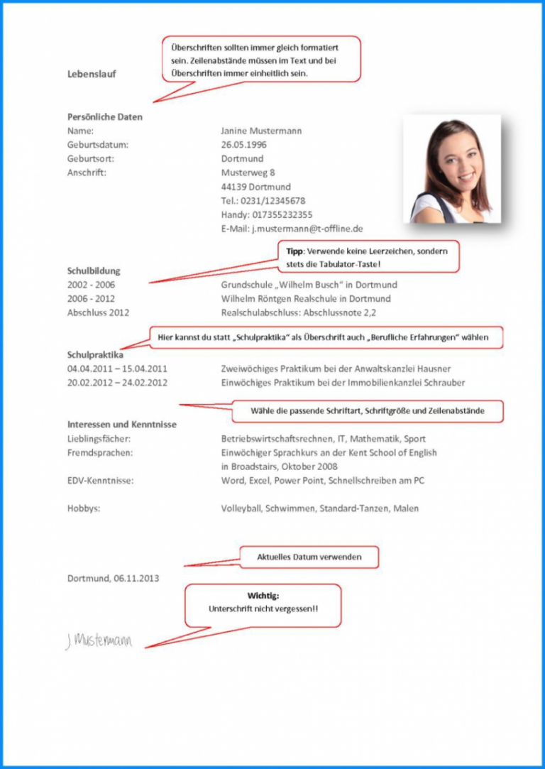 Ideal Tabellarischer Lebenslauf, Ausfüllen, Ausdrucken Lebenslauf