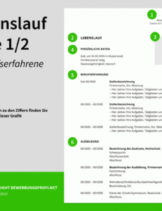 Lebenslaufmuster: Berufserfahrene Bewerbungsprofi Vorlage Lebenslauf Eine Seite
