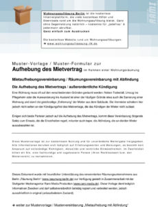 [%Eine Probe%|Porbe|] von17+ Vorlage Mietvertrag Kründigen  Villainsatl Vereinbarung Abfindung Bei Kündigung Vorlage