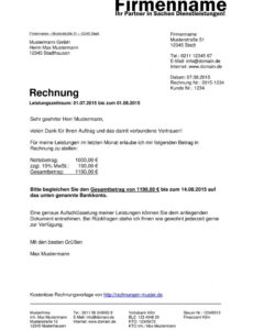 druckbar von rechnungsvorlagen kostenlos  rechnungsvorlage für jeden zweck rechnungsvorlage miete excel