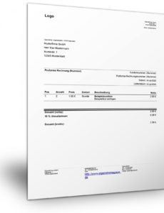 druckbar von vorlage proformarechnung proforma rechnung englisch vorlage word